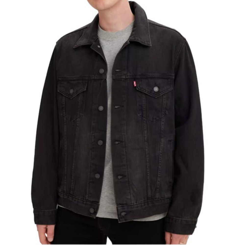 Levi's Very Black Vintage Relaxed Fit Denim Men's Trucker Jacket Size Small